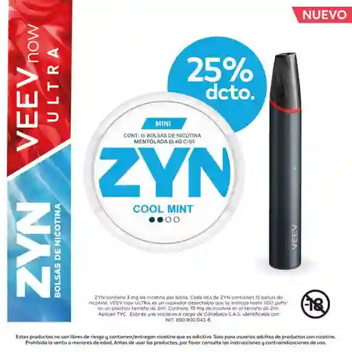 Combo ZYN Menta 3 mg + Veev Ultra