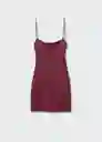 Vestido Laceup Fucsia Talla M Mujer Mango