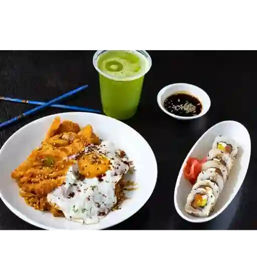 6 Bocados 1 arroz 1 bebida 1 postre