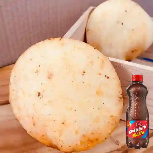 Combo Arepa de Huevo + Pony Malta 300 ml