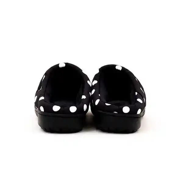 Subu Pantuflas Puntos Negro Y Blanco Talla 37-38