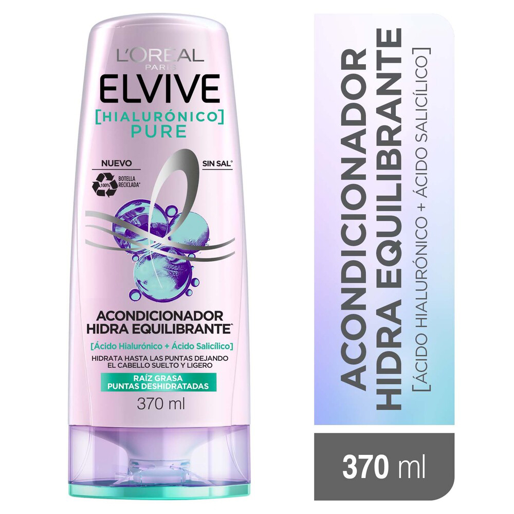 Acondicionador Elvive Loreal Paris Hidra Purificante Pure 370 ml