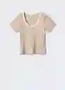 Camiseta Olim Canela Talla M Mujer Mango