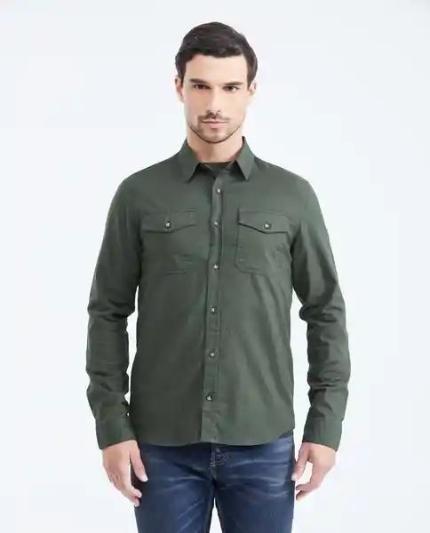 Camisa Pocket Heritage Verde Rifle Ultraoscuro L Chevignon