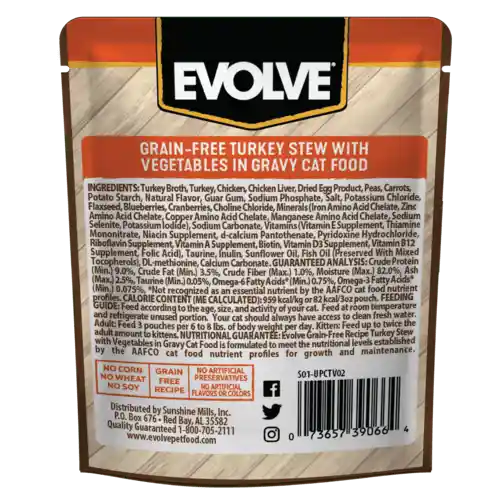 Evolve Alimento Humedo Para Gato Pavo y Vegetales 85 g