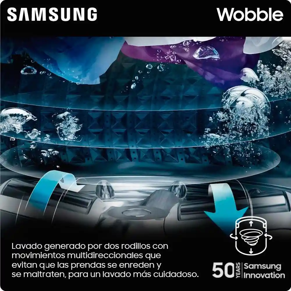 Samsung Lavadora 9Kg Wa90H4400Ss1Co Con Wobble Pulsador