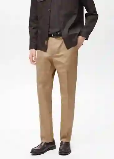 Pantalón Dublino Camel Talla 38 Hombre Mango
