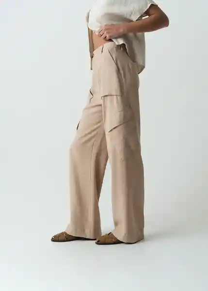 Pantalón Abigail Mujer Beige Polvillo Medio T 10 032G379 Naf Naf