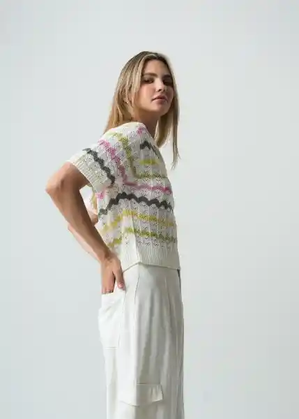 Saco Tejido Mujer Crudo Marfil Claro Talla M 482G094 Naf Naf