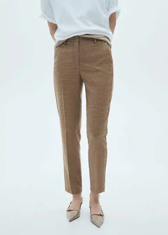 Pantalón Warm Marron Talla 42 Mujer Mango