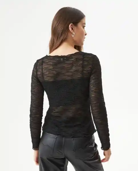 Camiseta Long Top Negro Sombrío Ultraoscuro T. XS Chevignon