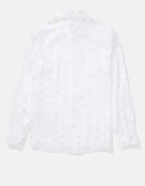 Camisa Algoón/Lino Larga Hombre Blanco X-Large American Eagle