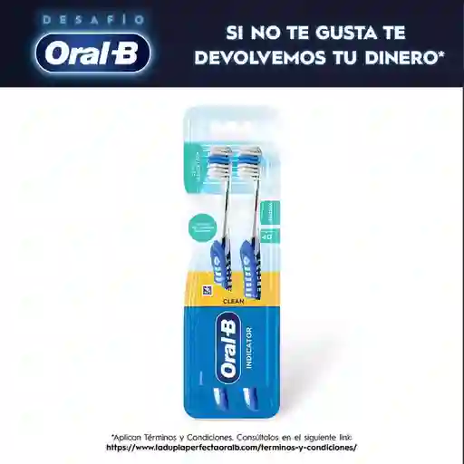 Cepillo de Dientes Oral-B Clean Indicator Medio 2 Unidades