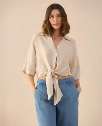 Camisa Crudo Almidón Claro Talla M 611G026 Esprit