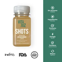 Vitajuz Shots de Jengibre Con Manzana y Limón