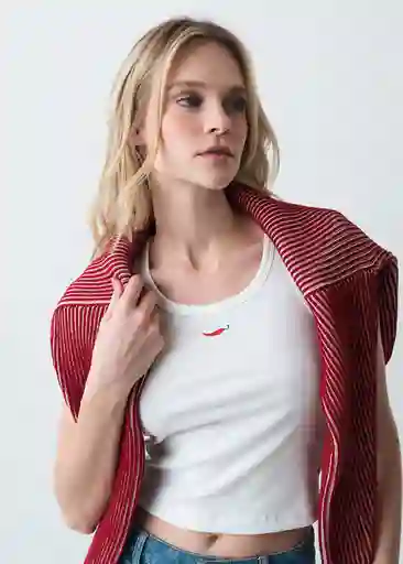 Camiseta Mujer Crudo Puro Claro Talla M 403G042 Naf Naf