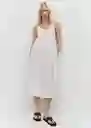 Vestido Bretzel-h Blanco Talla L Mujer Mango