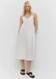 Vestido Bretzel-h Blanco Talla L Mujer Mango