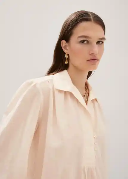 Blusa Aoza Rosa Pastel Talla L Mujer Mango