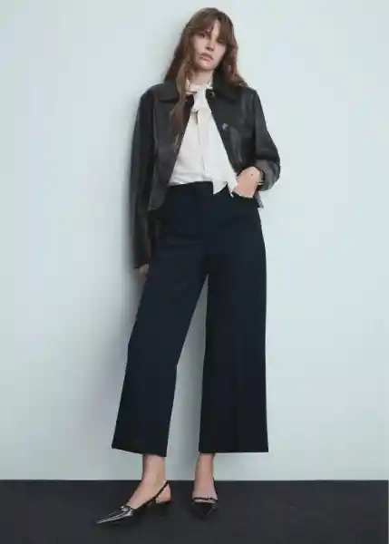 Pantalón Nina Navy Talla 44 Mujer Mango