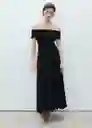 Falda Claus Negro Talla 38 Mujer Mango