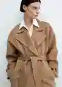 Abrigo Verdi Camel Talla XS Mujer Mango