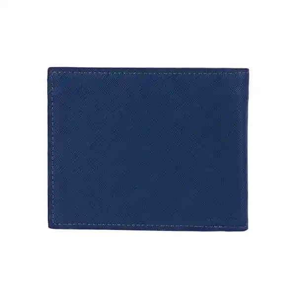 Billetera Para Hombre Textura Tejido Cruzado Azul Miniso