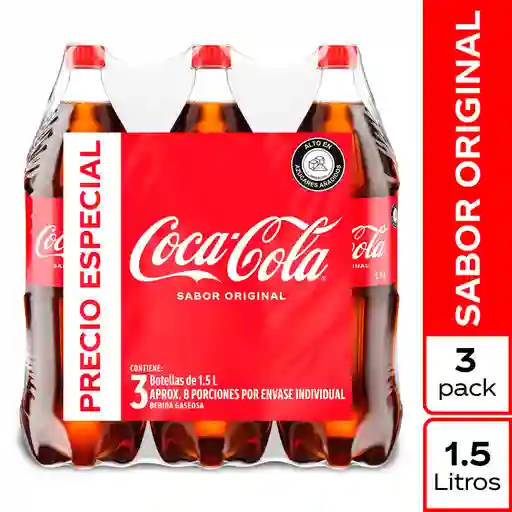 Gaseosa Coca-Cola Sabor Original 1.5L x 3 Unds