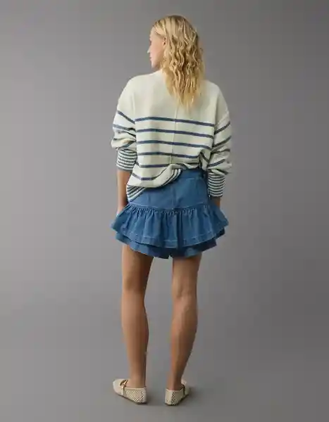 Falda Mujer Azul Talla: 8 5109532 American Eagle