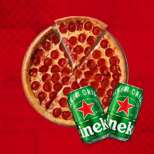 Pizza M + 2 Heineken Lata 269ml