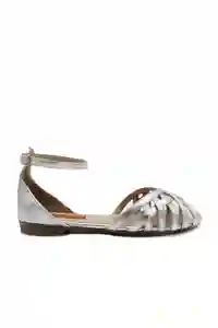 Baletas Charm Plata Talla 38 Mercedes Campuzano
