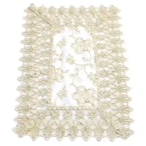 Palacio de Las Sabanas Individual de Encaje Dorado 45 cm