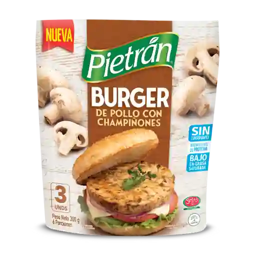 Pietrán Burguer de Pollo Con Champiñones 300 g