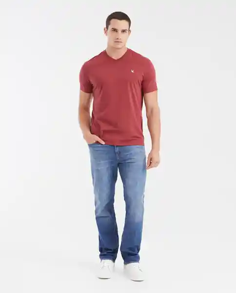 Camiseta V Neck Masculino Rojo Pasa Ultraoscuro T M Chevignon