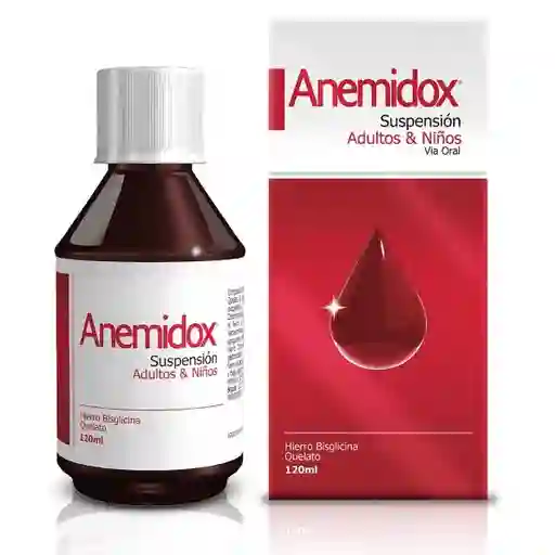 Anemidox tratamiento para la deficiencia de Hierro con Acido Folico y Vitamina C Suspension Oral 120ml