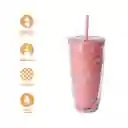 Vaso Plástico de Doble Pared Naranja 730 mL Serie Miniso