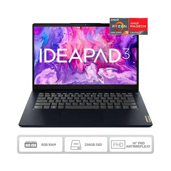 Lenovo Computador Amd Ryzen 3 5300U 8Gb 256Gb SDD Ideapad 3