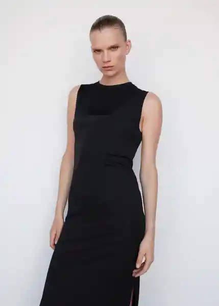 Vestido Tina Negro Talla 18 Mujer Mango