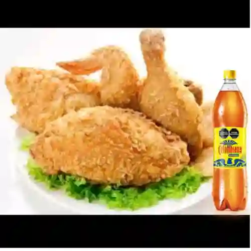 Medio Pollo Broaster+ Postobon 1,5 Lts