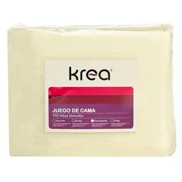 Krea Juego de Cama Doble 150 Hilos Unicolor Beige