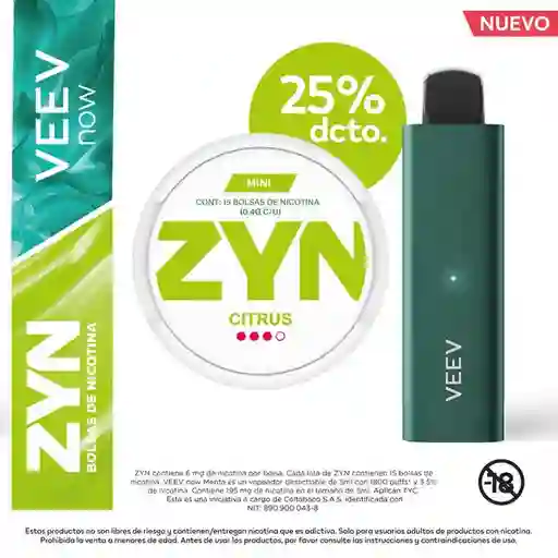 Combo ZYN Cítrico 6 mg + Veev