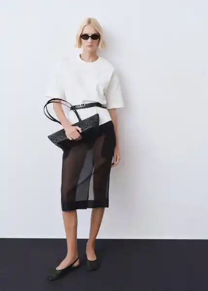 Camiseta Sita Offwhite Talla S Mujer Mango