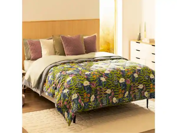 Cobija Microfibra Print Doble Verde Casaideas