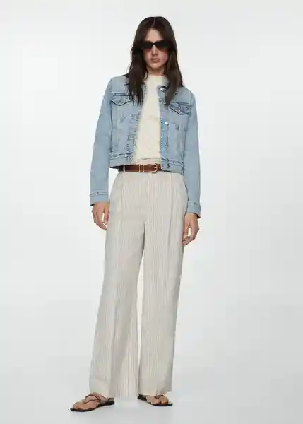 Chaqueta Cazadora Vicky Tejano Claro Talla XS Mujer Mango