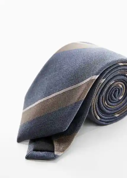 Corbata Stripes 7 Índigo Talla 99 Hombre Mango