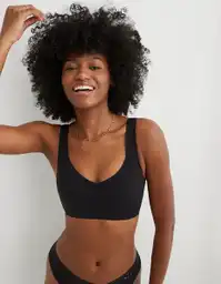 Top Bralette Aerie Negro Talla LARGE 3772073 American Eagle