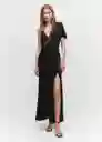 Vestido Cabernet Negro Talla L Mujer Mango