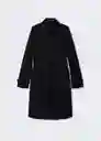 Gabardina Trench Polana Negro Talla XL Mujer Mango