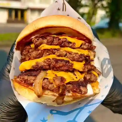 Triple Bacon Smash Onion Burger