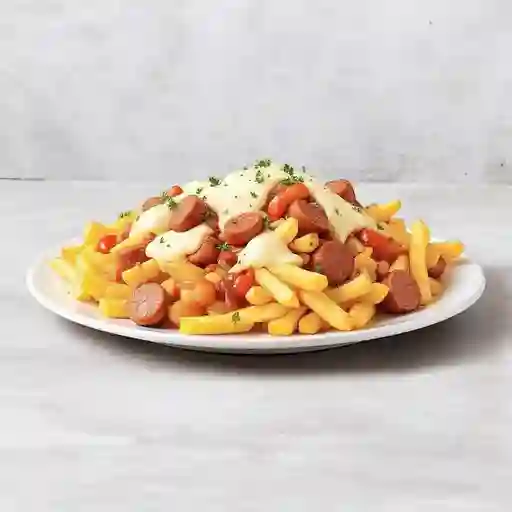 Salchipapa Gratinada